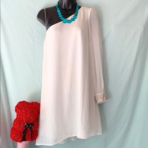 💎 Sequin hearts white off the shoulder dress 👗